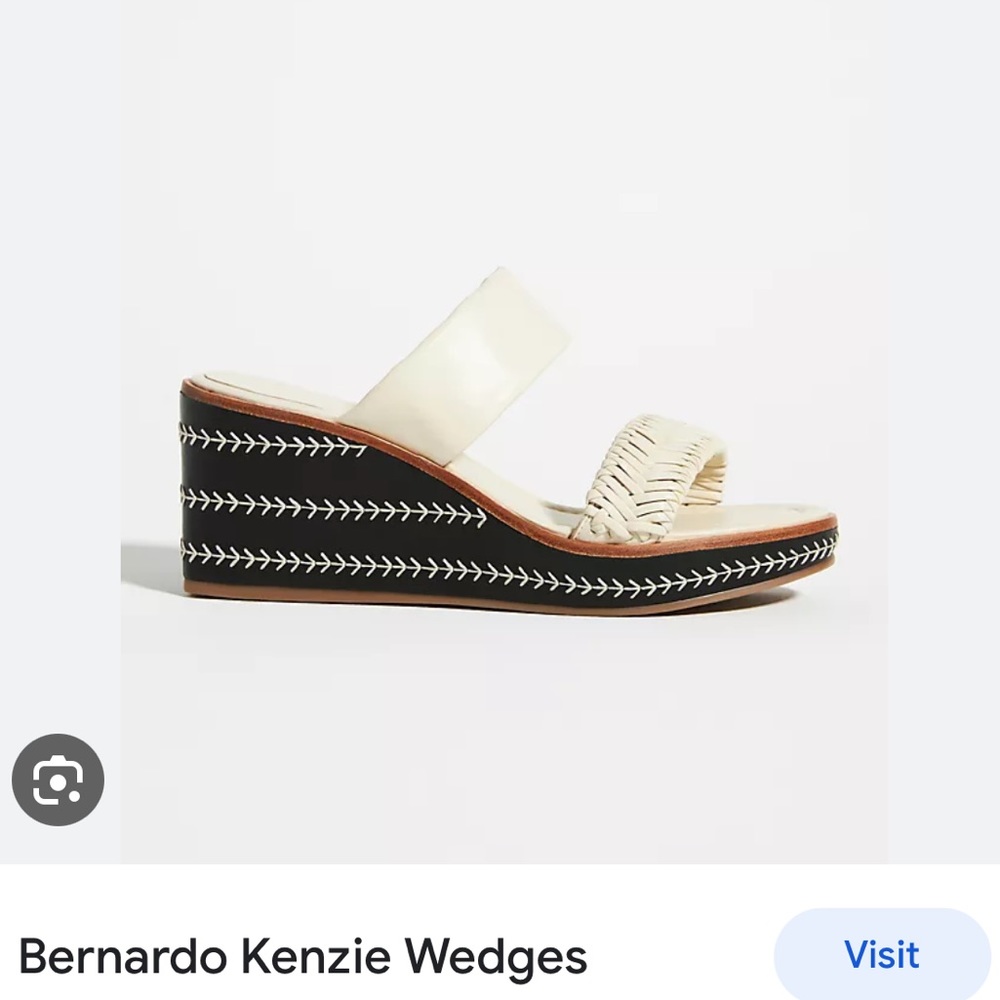 Anthropologie Bernardo cream, white, brown wedges sandals 6.5 New w/out tags